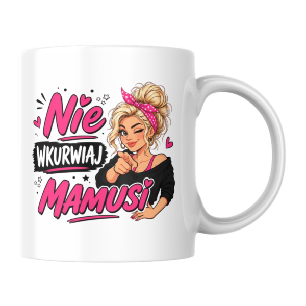 Śmieszny kubek dla mamy 330 ml blondynka prezent na Dzień Matki