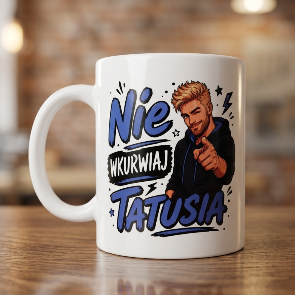 Kubek dla taty 330 ml – śmieszny prezent dla taty „Nie wkurwiaj tatusia” - obrazek 3